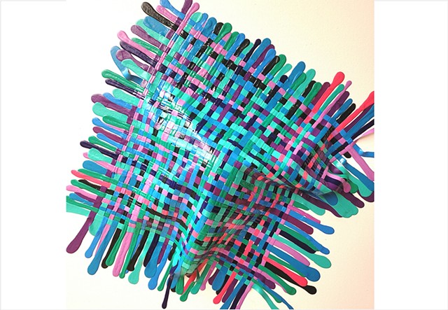 Unusual woven paint textile by Julee Latimer