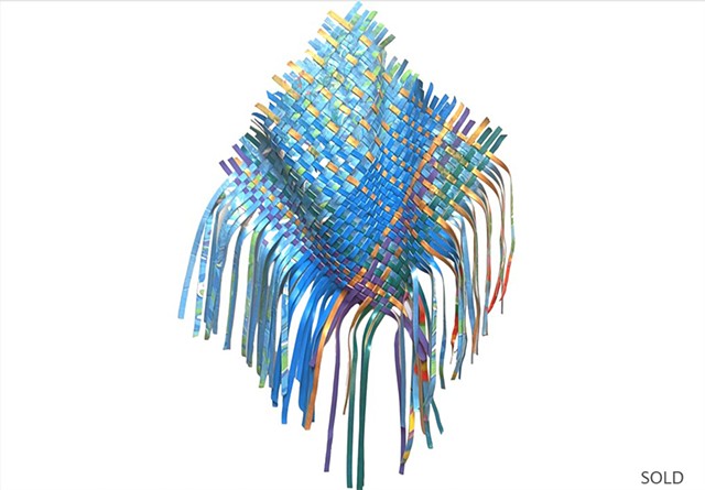 Innovative woven paint thread textile by Julee Latimer