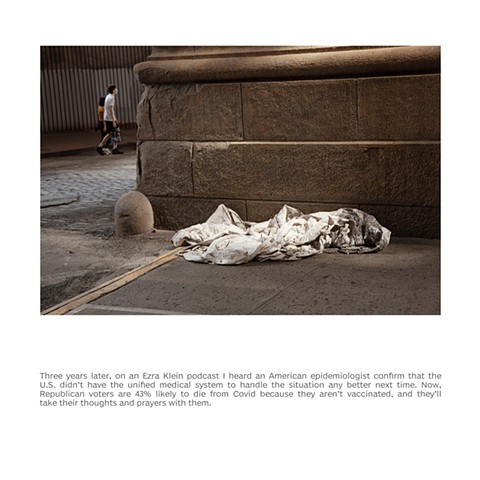 Covid Shroud, Brooklyn Bridge, New York, June 15, 2020.