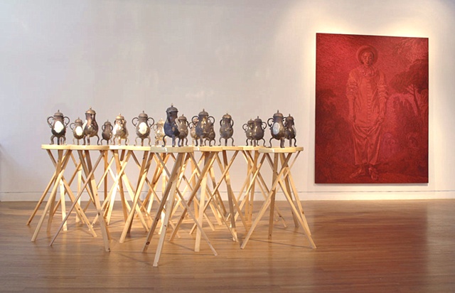 Gilles: Installation with John Armstrong "Twenty Glasses of Water" (2002-2003), Museum of Contemporary Art, Toronto