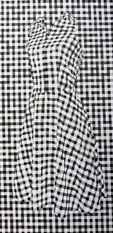 black & white gingham dress