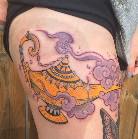 Tattoo uploaded by Red Baron Ink  magical genie lamp  Tattoodo