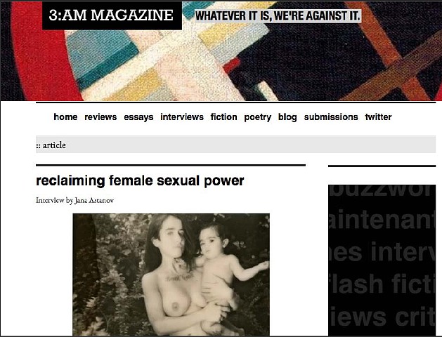 Reclaiming Female Sexual Power interview with 3:AM Mags