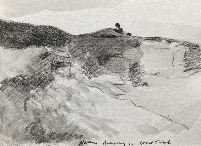 Naomi Drawing in Court Tomb