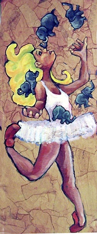 children's illustration, ballerina, elephants