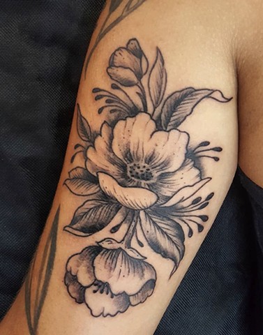 Botanical tattoo by Sandra Burbul