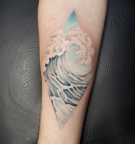 Wave tattoo no outline by Sandra Burbul