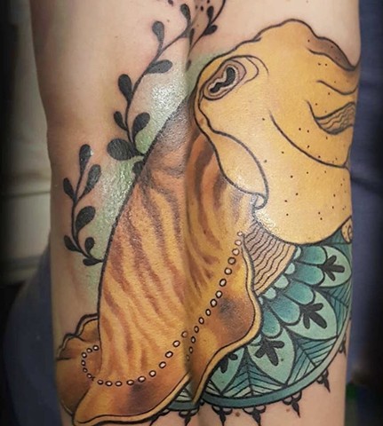 Cuttlefish tattoo by Sandra Burbul