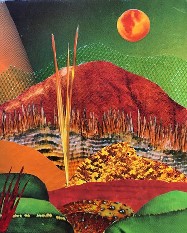Otherworldly Landscapes Series. Mixed Media Collage. 