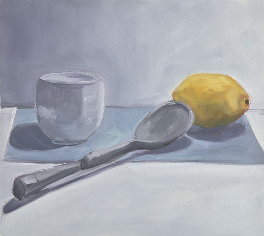 Dish, spoon, lemon