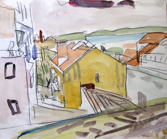Lisbon Harbor, One of the First Drawings of this series