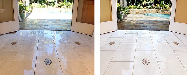 oasis tile install, edited before and after