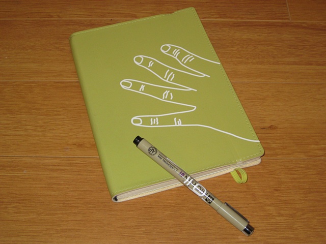 imprint - notebook, pen