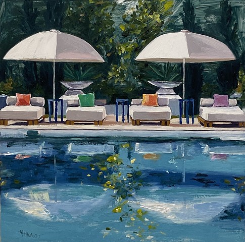 pool painting, travel somewhere. California vibes. splash. Hockney pool