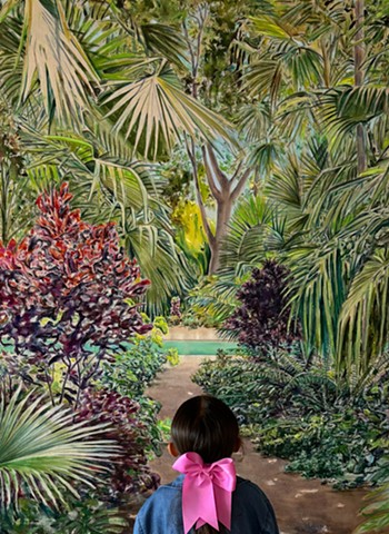 pool, Beverly Hills Pool, painting of pool, David hockney, westwood, california pool, Palm Springs, Beverly Hills pool, pool paintings, retro style, midcentury decor, Southern California native plants, palm trees, reflections, Santa Monica canyon, contemporary art, David Hockney inspired, Art Los Angeles