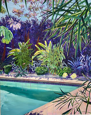 Palm Springs, David Hockney, Hockney pool, mid century modern, house portrait, modern home, modern art