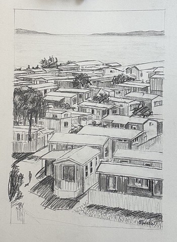 mobile Home art,MHP, mobile home park investor, coastal mobile home, beachfront mobile home, beach houses, cottages, coastal living, malibu, mobile home, california coast, beach architecture