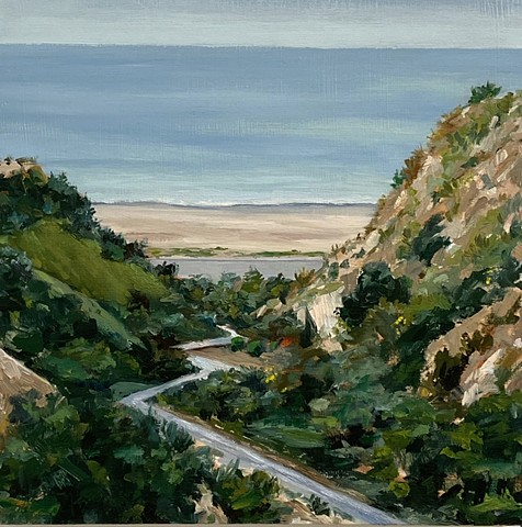 Pacific palisades California canyon painting. Local art of the palisades near the bluffs