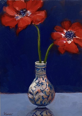 flowers, anemone, valentine gift, red and white, flower painting, floral, floral designer Los Angeles