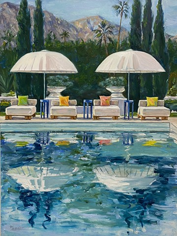 David Hockney pool, Helen Frankenthaler, colorfield painting, Beverly Hills Pool, painting of pool, Palm Springs, Beverly Hills pool, pool paintings, retro style, midcentury decor, Southern California native plants, palm trees, reflections, Santa Monica canyon, contemporary art, David Hockney inspired, Art Los Angeles