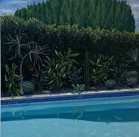 Pool l, pools, poolside, sun deck, native drought tolerant plants, pool painting, California style