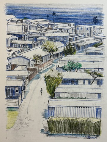 mobile Home art,MHP, mobile home park investor, coastal mobile home, beachfront mobile home, beach houses, cottages, coastal living, malibu, mobile home, california coast, beach architecture