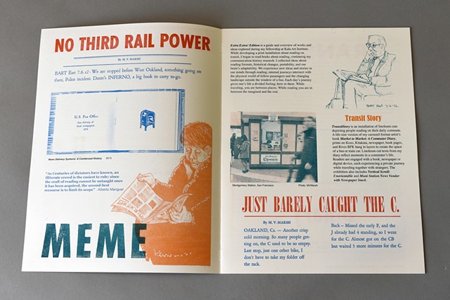 risograph artist's book about reading and commuting