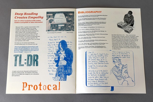 risograph artist's book about reading and commuting