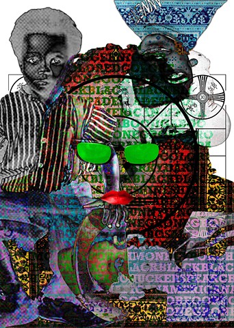 op/Pop Art that uses language, symbols,color & photos to discuss issues of identity and memory.