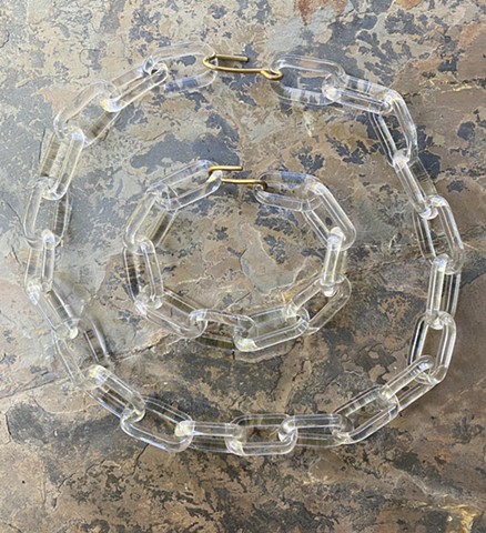 Clear chain bracelet and necklace