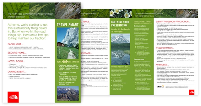 The North Face Green Event Planner guide and checklist posted to company intranet
