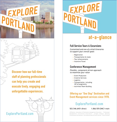 Explore Portland Rack cards Design, Illustration and Art Direction for Website, banner ads, and collateral materials.