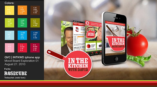 QVC / In The Kitchen With David iPhone App - Initial Moodboard