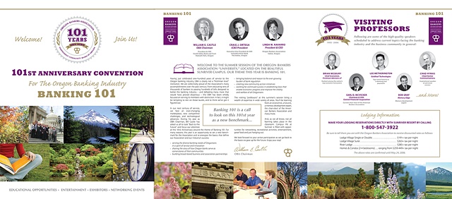 OBA Design of Logo, collateral materials, and event graphics commemorating 101 Years of the Oregon Bankers Association