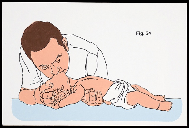 Baby, Man, CPR