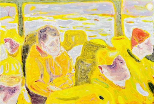 Travelers' Story, Acrylic on Canvas, 24 Ã— 36 inches, 2025