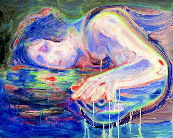 Love in the Time of Cholera Part 7,  Oil and Acrylic on Canvas, 30 x 40 inches, 2025 - 2026
