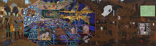 No One's Wonderland / Form is Emptiness, 6 x 20 foot, Acrylic on Canvas, 2011

