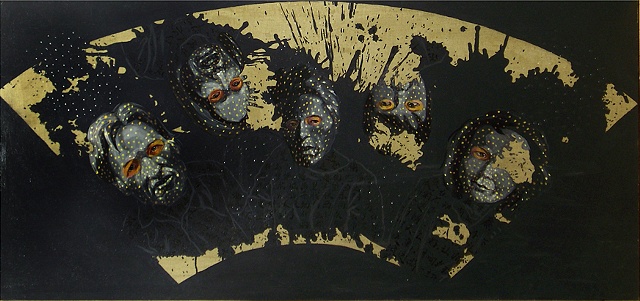 House of Winter, 27" x 57", Acrylic on Canvas, 2008