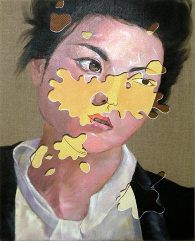 Hua Qian Niao Hou, 16 x 20", Acrylic on linen, 2010