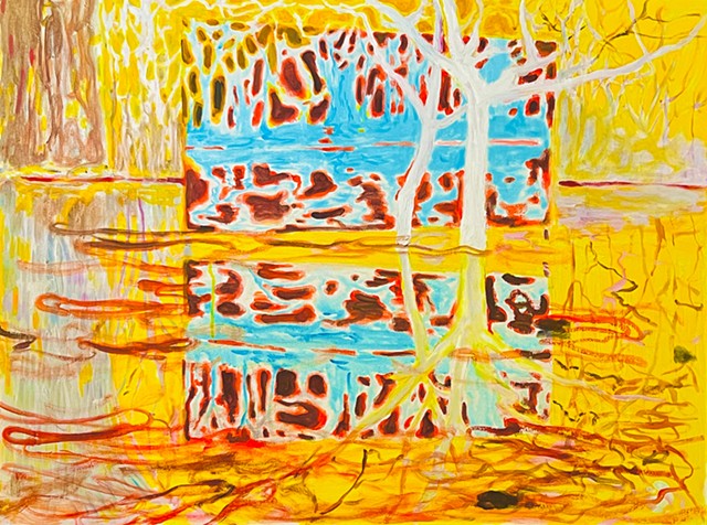 Double Reflections IV, Acrylic on Canvas, 30 x 40 inches, 2023 - 2025