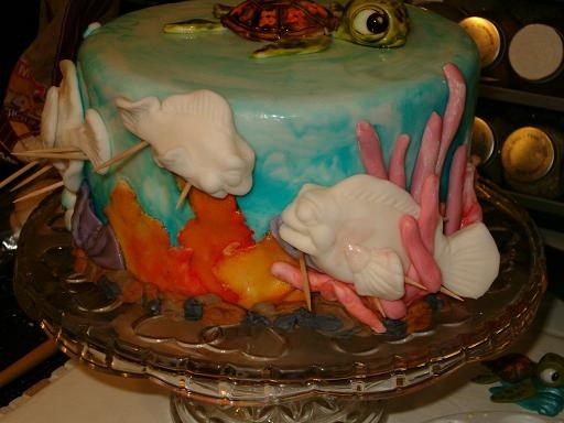Disney's "Finding Nemo" cake in progress