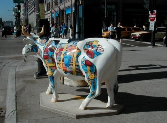 Industrial Cow in Cows on Parade in Chciago, 1999