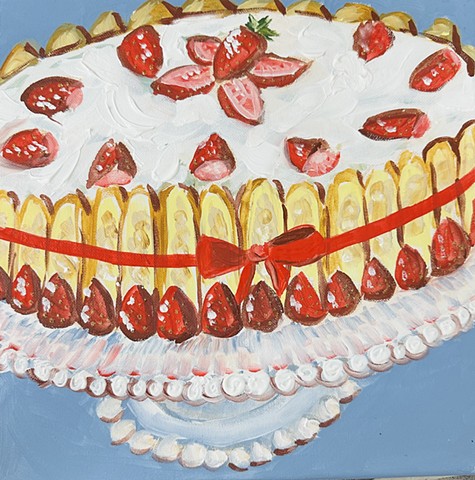 "Charlotte Russe Cake" 12x12 acrylic
