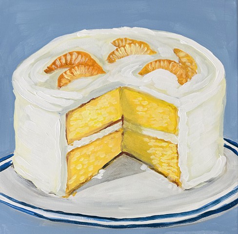 "Vintage Orange Layer Cake" 12x12 acrylic
