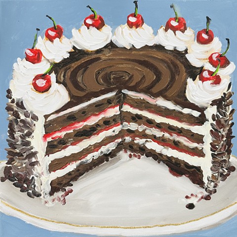 "Black Forest Cake" 12x12 acrylic