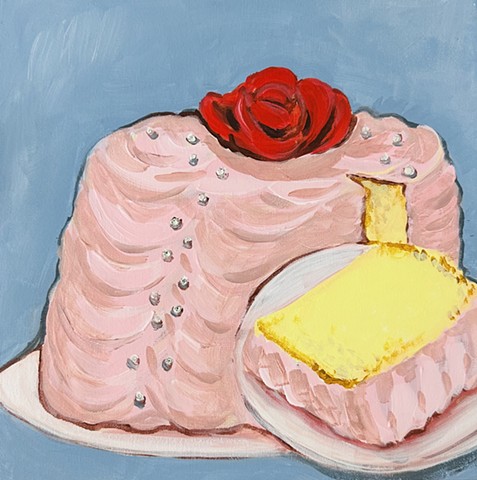 "Rose Chiffon Cake" 12x12 acrylic