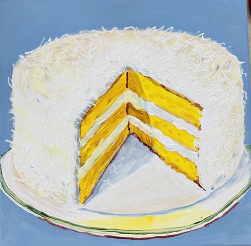 "Vintage Coconut Layer Cake" 12x12 acrylic