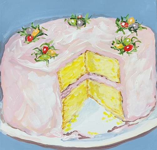 "Pink Spring Cake" 12x12 acrylic
