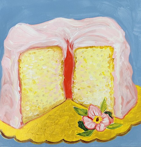 "Pink Lemonade Angel Cake" 12x12 acrylic